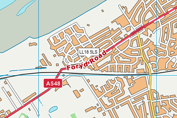 LL18 5LS map - OS VectorMap District (Ordnance Survey)
