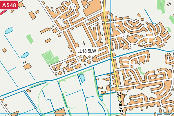 LL18 5LW map - OS VectorMap District (Ordnance Survey)