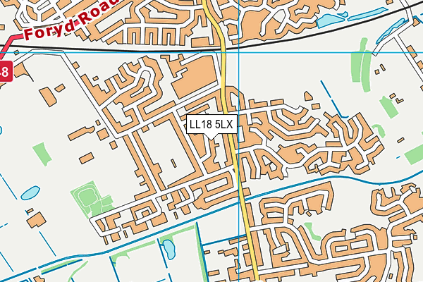 LL18 5LX map - OS VectorMap District (Ordnance Survey)