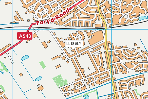 LL18 5LY map - OS VectorMap District (Ordnance Survey)