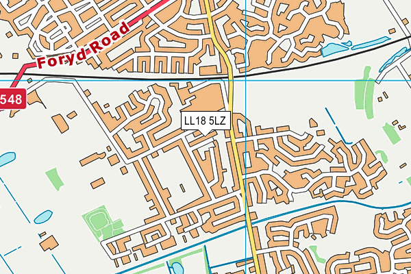 LL18 5LZ map - OS VectorMap District (Ordnance Survey)