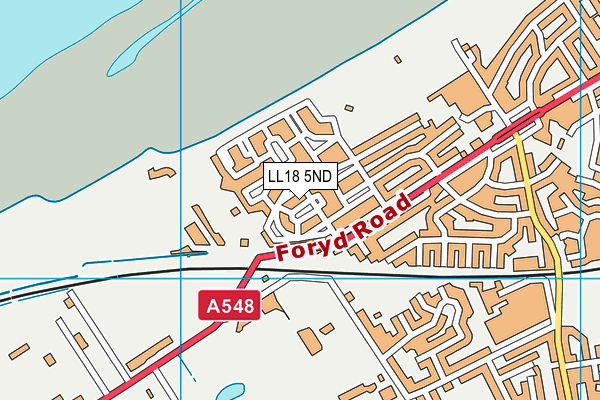 LL18 5ND map - OS VectorMap District (Ordnance Survey)