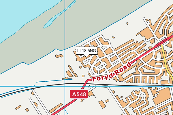 LL18 5NG map - OS VectorMap District (Ordnance Survey)