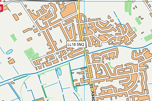 LL18 5NQ map - OS VectorMap District (Ordnance Survey)