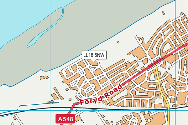 LL18 5NW map - OS VectorMap District (Ordnance Survey)