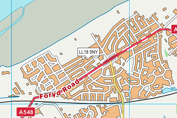 LL18 5NY map - OS VectorMap District (Ordnance Survey)