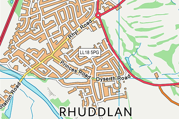 LL18 5PG map - OS VectorMap District (Ordnance Survey)