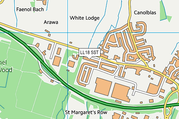 LL18 5ST map - OS VectorMap District (Ordnance Survey)