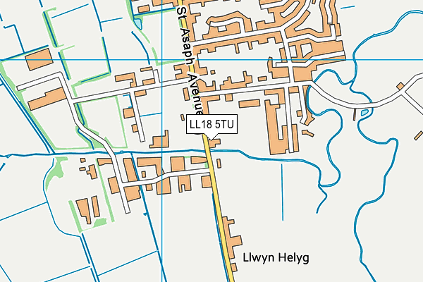LL18 5TU map - OS VectorMap District (Ordnance Survey)