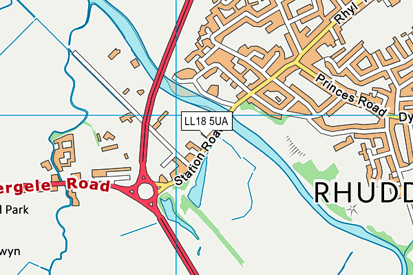 LL18 5UA map - OS VectorMap District (Ordnance Survey)