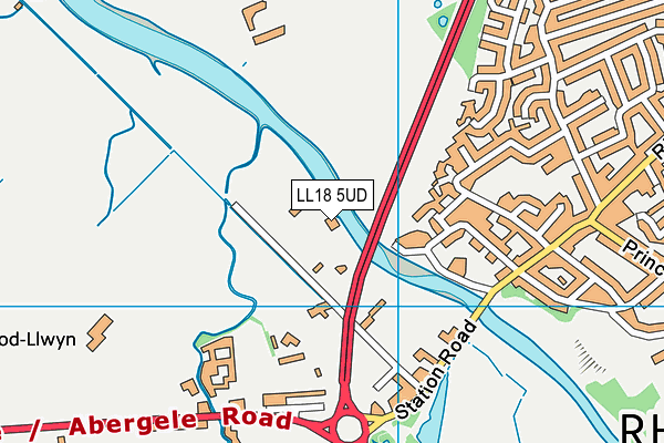 LL18 5UD map - OS VectorMap District (Ordnance Survey)