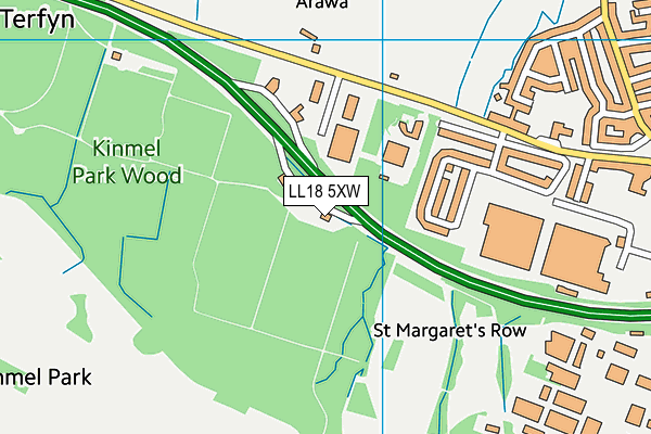 LL18 5XW map - OS VectorMap District (Ordnance Survey)