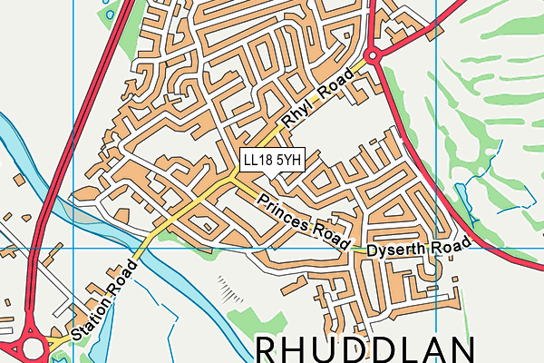 LL18 5YH map - OS VectorMap District (Ordnance Survey)