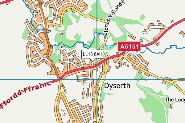 LL18 6AH map - OS VectorMap District (Ordnance Survey)