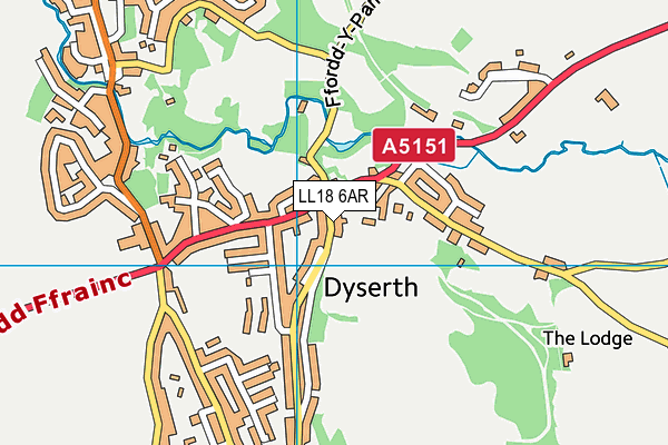 LL18 6AR map - OS VectorMap District (Ordnance Survey)