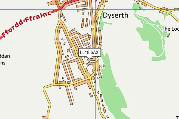 LL18 6AX map - OS VectorMap District (Ordnance Survey)
