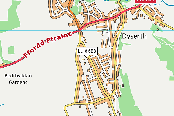 LL18 6BB map - OS VectorMap District (Ordnance Survey)