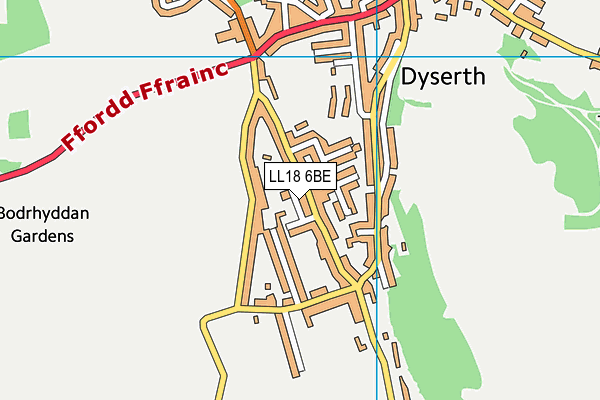 LL18 6BE map - OS VectorMap District (Ordnance Survey)