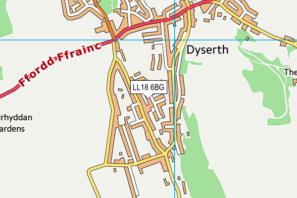 LL18 6BG map - OS VectorMap District (Ordnance Survey)