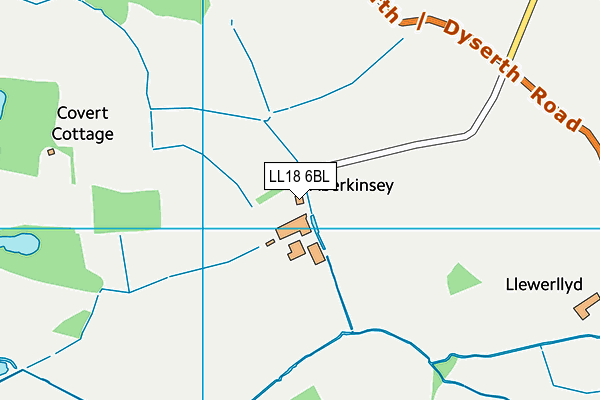 LL18 6BL map - OS VectorMap District (Ordnance Survey)