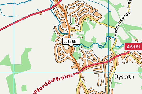 LL18 6ET map - OS VectorMap District (Ordnance Survey)