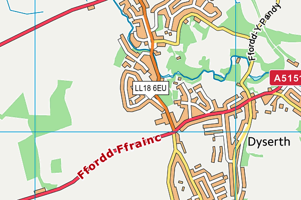 LL18 6EU map - OS VectorMap District (Ordnance Survey)