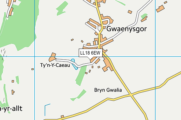 LL18 6EW map - OS VectorMap District (Ordnance Survey)
