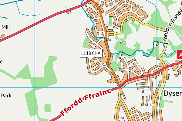 LL18 6HA map - OS VectorMap District (Ordnance Survey)