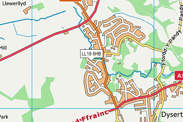 LL18 6HB map - OS VectorMap District (Ordnance Survey)