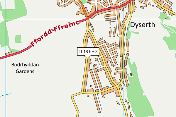 LL18 6HG map - OS VectorMap District (Ordnance Survey)