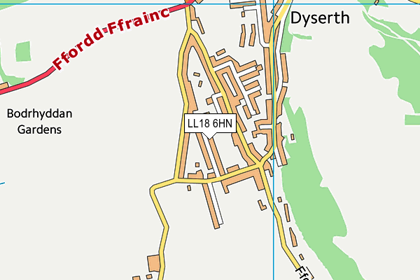 LL18 6HN map - OS VectorMap District (Ordnance Survey)