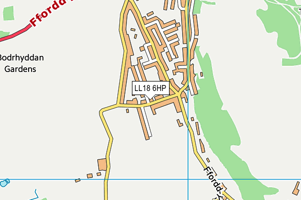 LL18 6HP map - OS VectorMap District (Ordnance Survey)