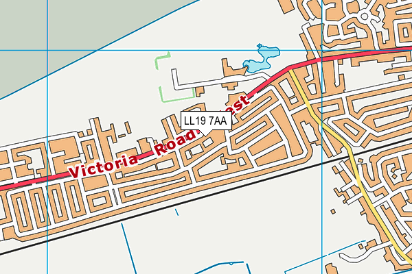LL19 7AA map - OS VectorMap District (Ordnance Survey)