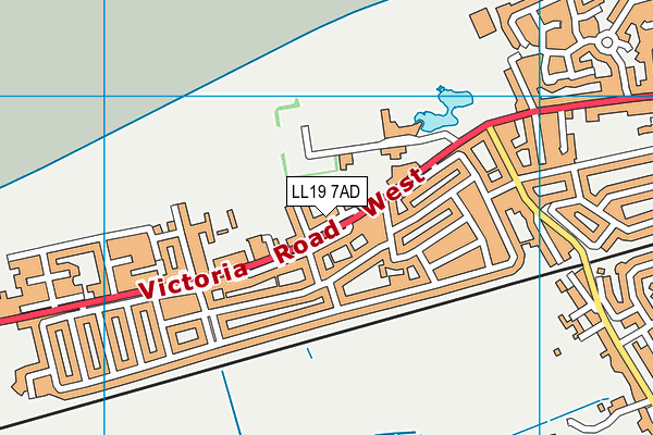 LL19 7AD map - OS VectorMap District (Ordnance Survey)