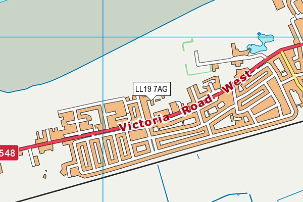 LL19 7AG map - OS VectorMap District (Ordnance Survey)