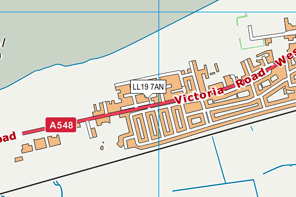 LL19 7AN map - OS VectorMap District (Ordnance Survey)