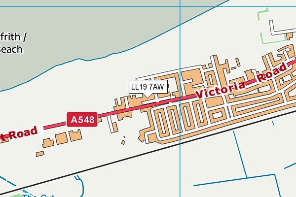 LL19 7AW map - OS VectorMap District (Ordnance Survey)