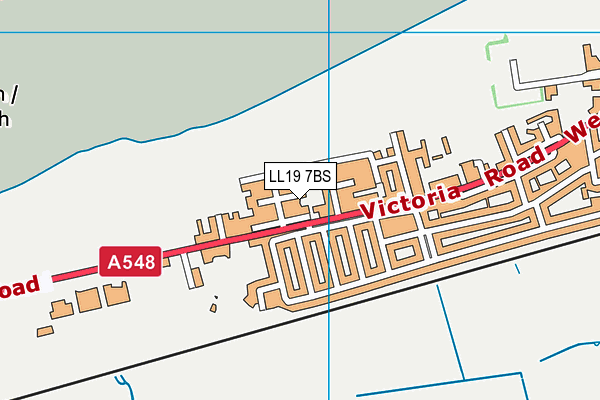 LL19 7BS map - OS VectorMap District (Ordnance Survey)