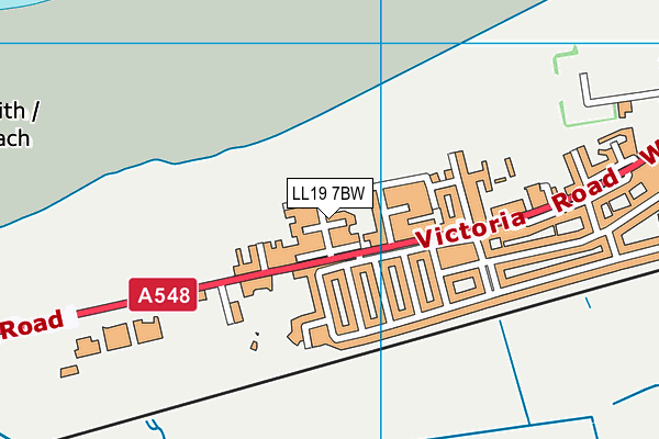 LL19 7BW map - OS VectorMap District (Ordnance Survey)