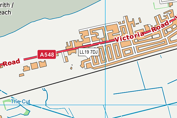 LL19 7DJ map - OS VectorMap District (Ordnance Survey)