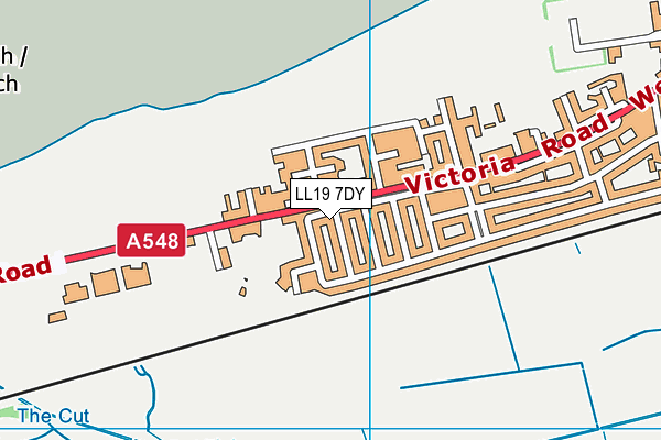 LL19 7DY map - OS VectorMap District (Ordnance Survey)