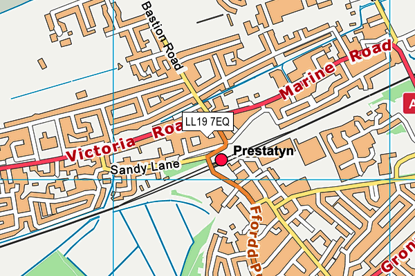 LL19 7EQ map - OS VectorMap District (Ordnance Survey)