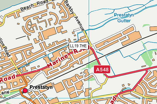 LL19 7HE map - OS VectorMap District (Ordnance Survey)