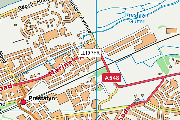 LL19 7HR map - OS VectorMap District (Ordnance Survey)