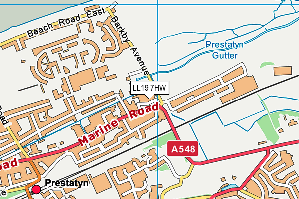 LL19 7HW map - OS VectorMap District (Ordnance Survey)