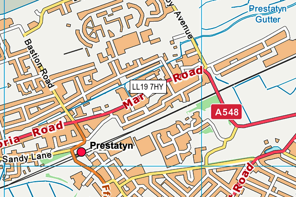 LL19 7HY map - OS VectorMap District (Ordnance Survey)