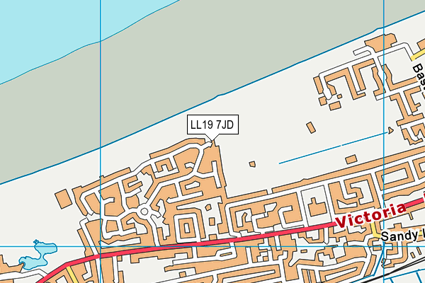 LL19 7JD map - OS VectorMap District (Ordnance Survey)