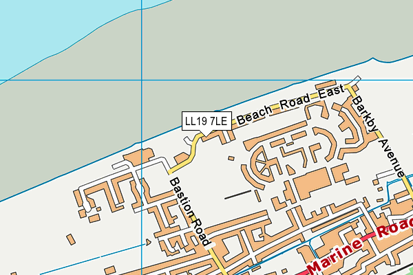 LL19 7LE map - OS VectorMap District (Ordnance Survey)