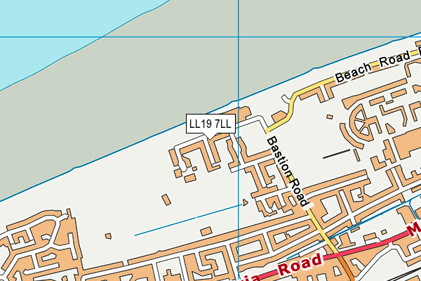 LL19 7LL map - OS VectorMap District (Ordnance Survey)