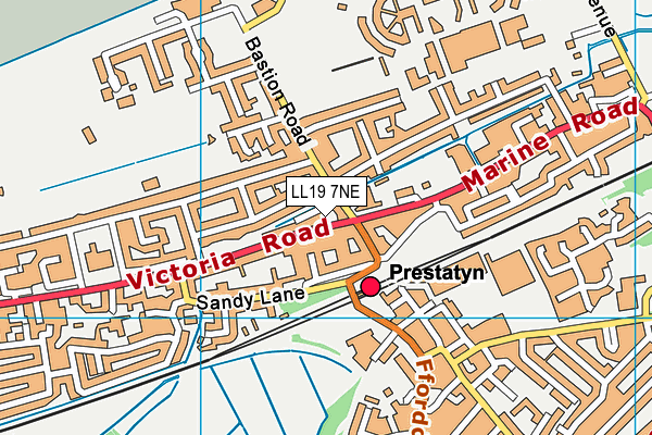 LL19 7NE map - OS VectorMap District (Ordnance Survey)